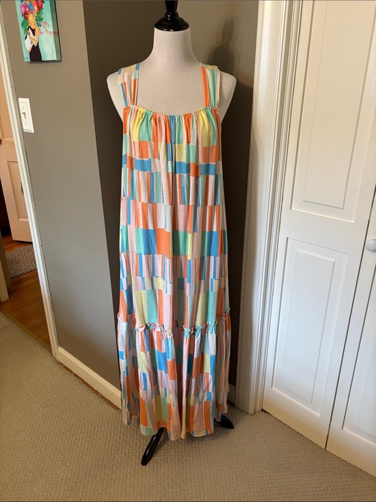Wonderly Dresses & Skirts - Wonderly Multicolor Pastel Block Print Maxi Dress